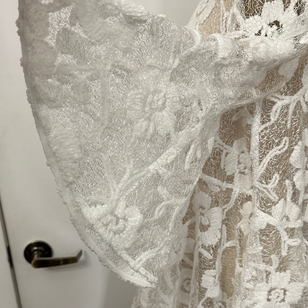 Free People White Floral Lace Dress see through gorgeous lace🤩🤩🤩 - Picture 11 of 15